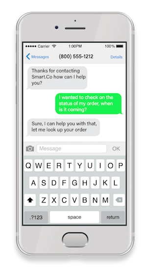 Quiq Messaging serves customers in sms/text on mobile phone