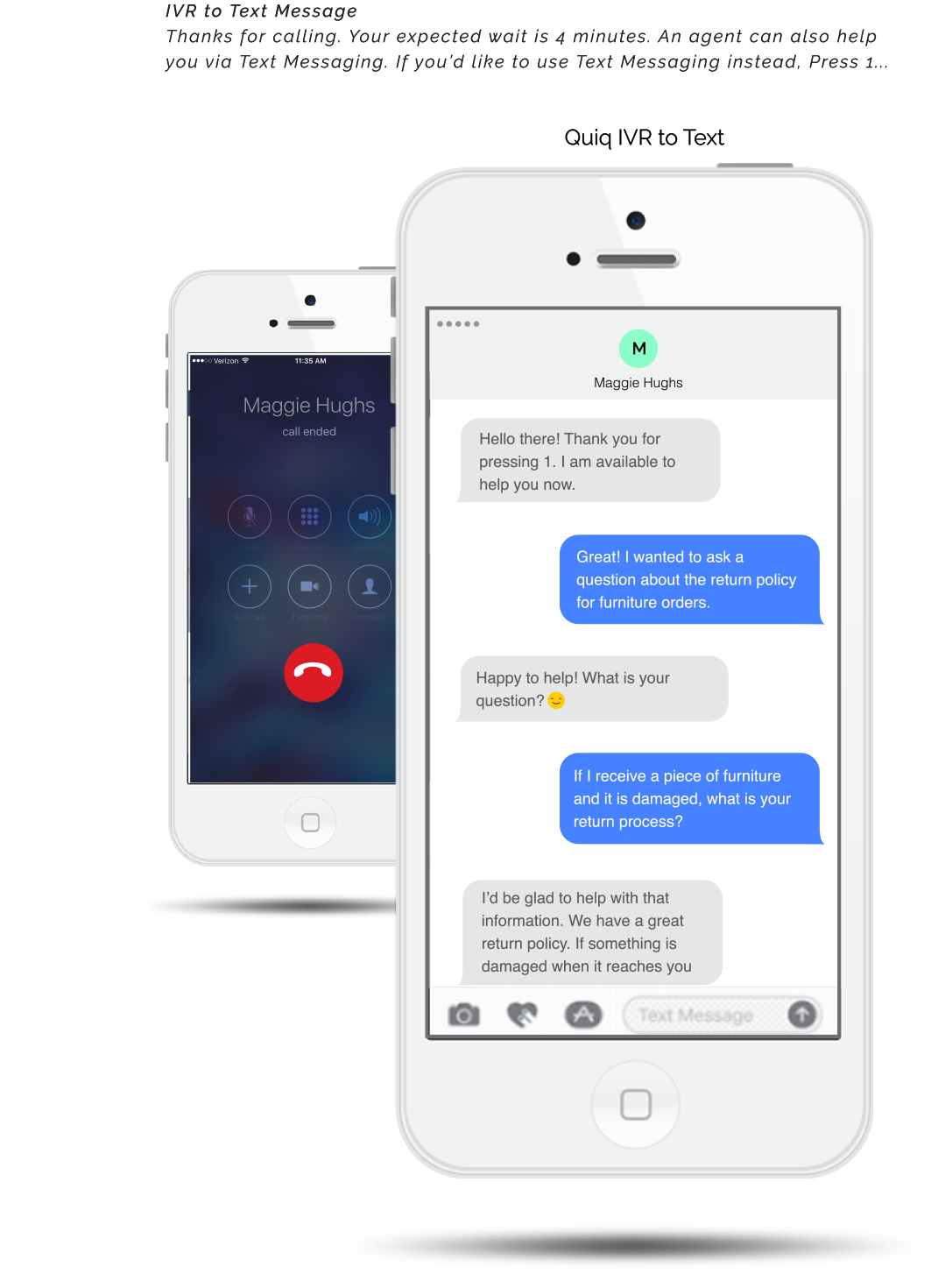New_IRV-Text-Message-and-Call-Ended IVR call deflection is used on mobile phone to improve CSAT scores by 5 to 7 percent