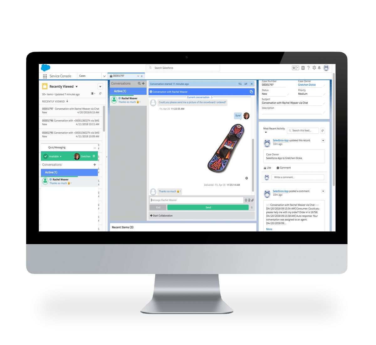 Desktop_Salesforce Quiq seamlessly integrates with Salesforce