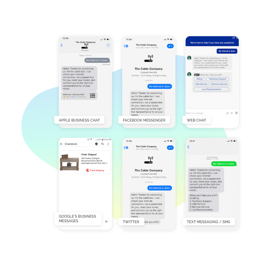 rich-messaging mobile screenshots of rich messaging examples